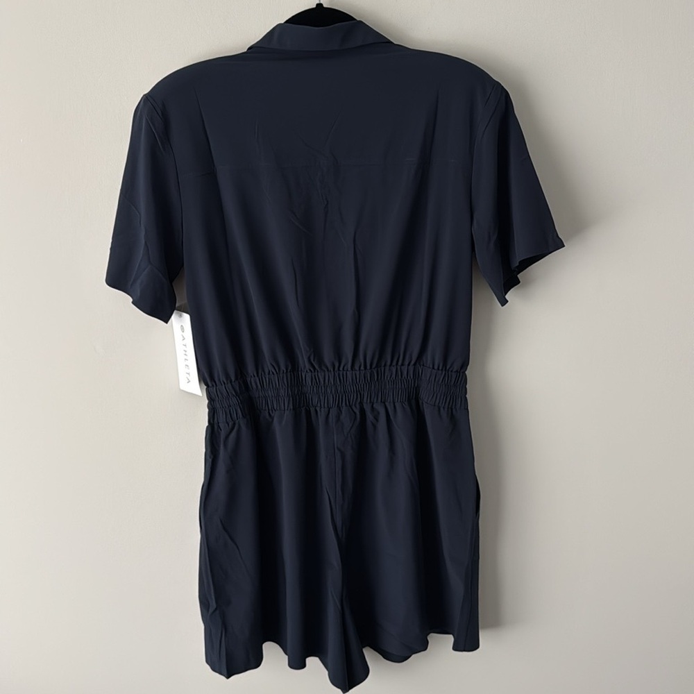 NWT Athleta Navy Avenue Romper, Size Small - Picture 5 of 10